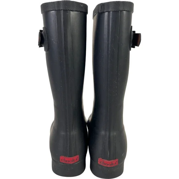 Chooka Women’s Black Fremont 3Q Mid Rubber Rain Boots - 6 - Picture 4 of 8